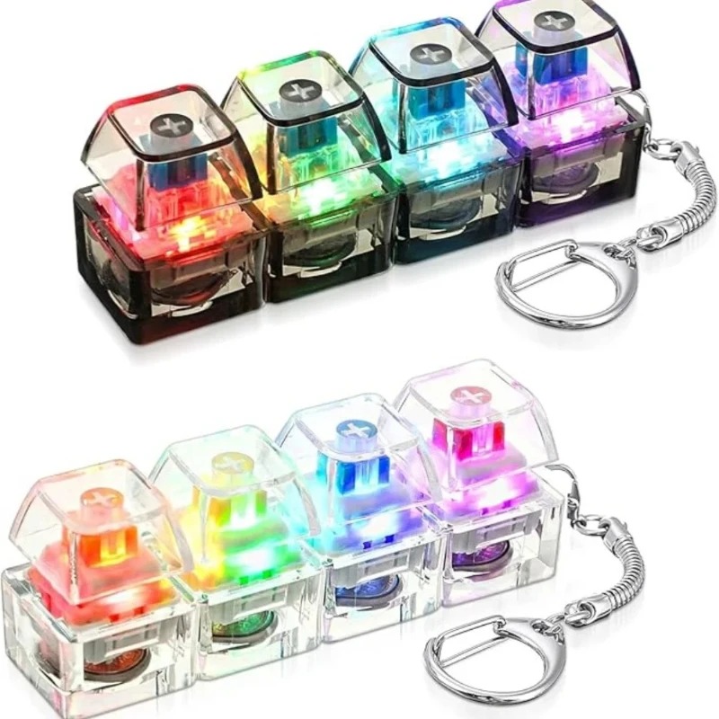 Electronics Gadgets For Kids - 、/LED Keyboard Keychain Fidget Toys Crystal