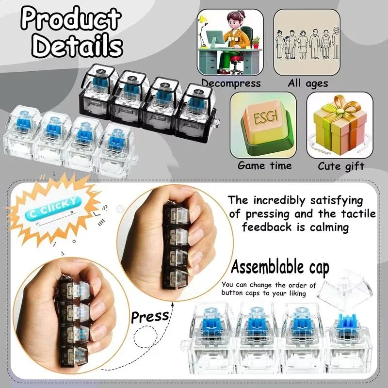 、/LED Keyboard Keychain Fidget - Electronics Gadgets For Kids 评论和价格