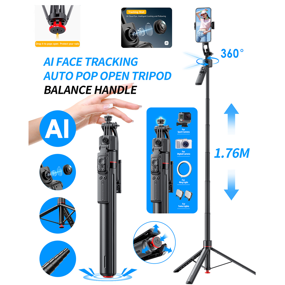 AI Gimbal Tripod Jumping Selfi - Auto Tracking Tripod 评论和价格