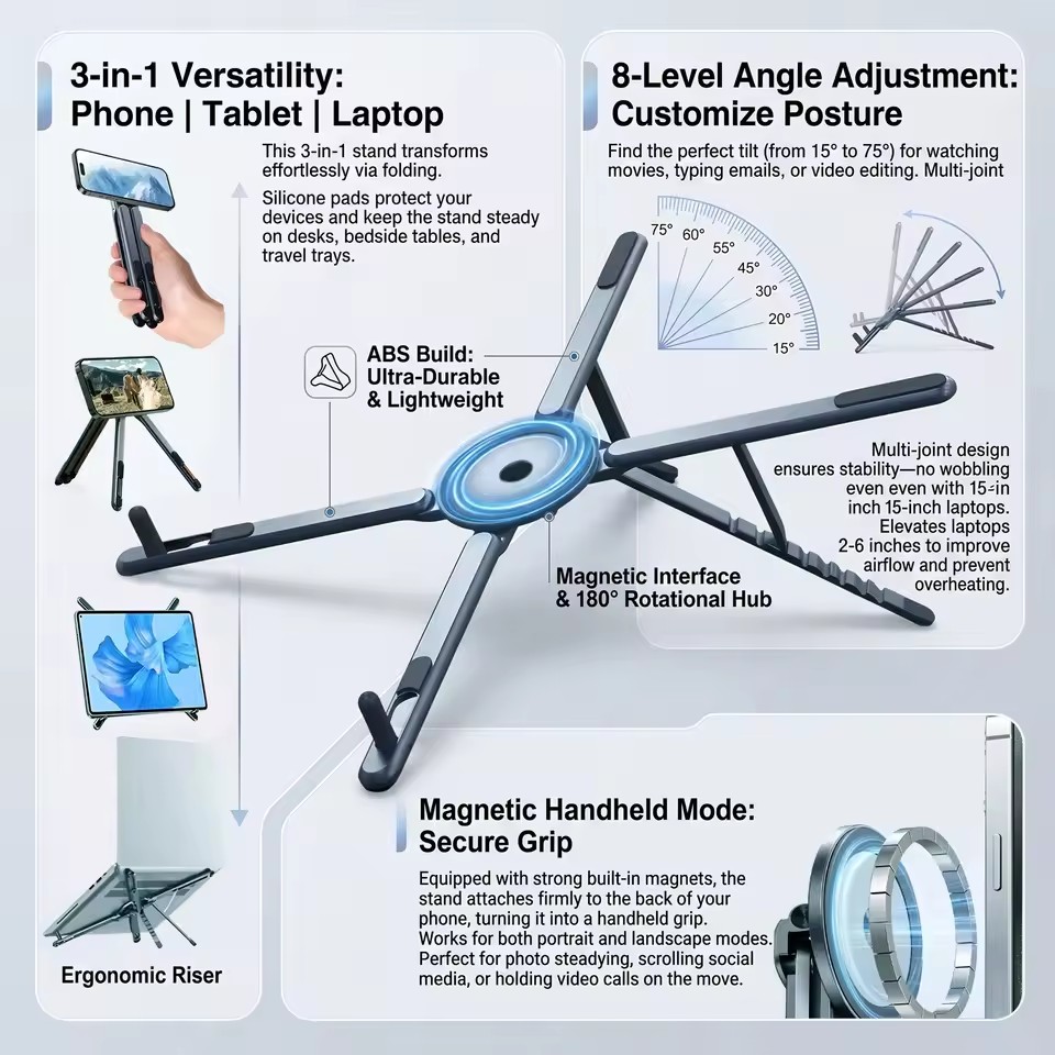 Portable Magnetic Phone Holder - Auto Tracking Tripod 评论和价格