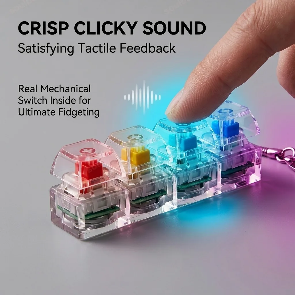 LED Keyboard Keychain Fidget T - Electronics Gadgets For Kids 评论和价格
