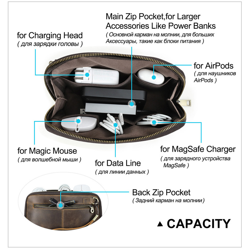 Genuine Leather Tech Pouch Mul - Electronics Gadgets In China 评论和价格
