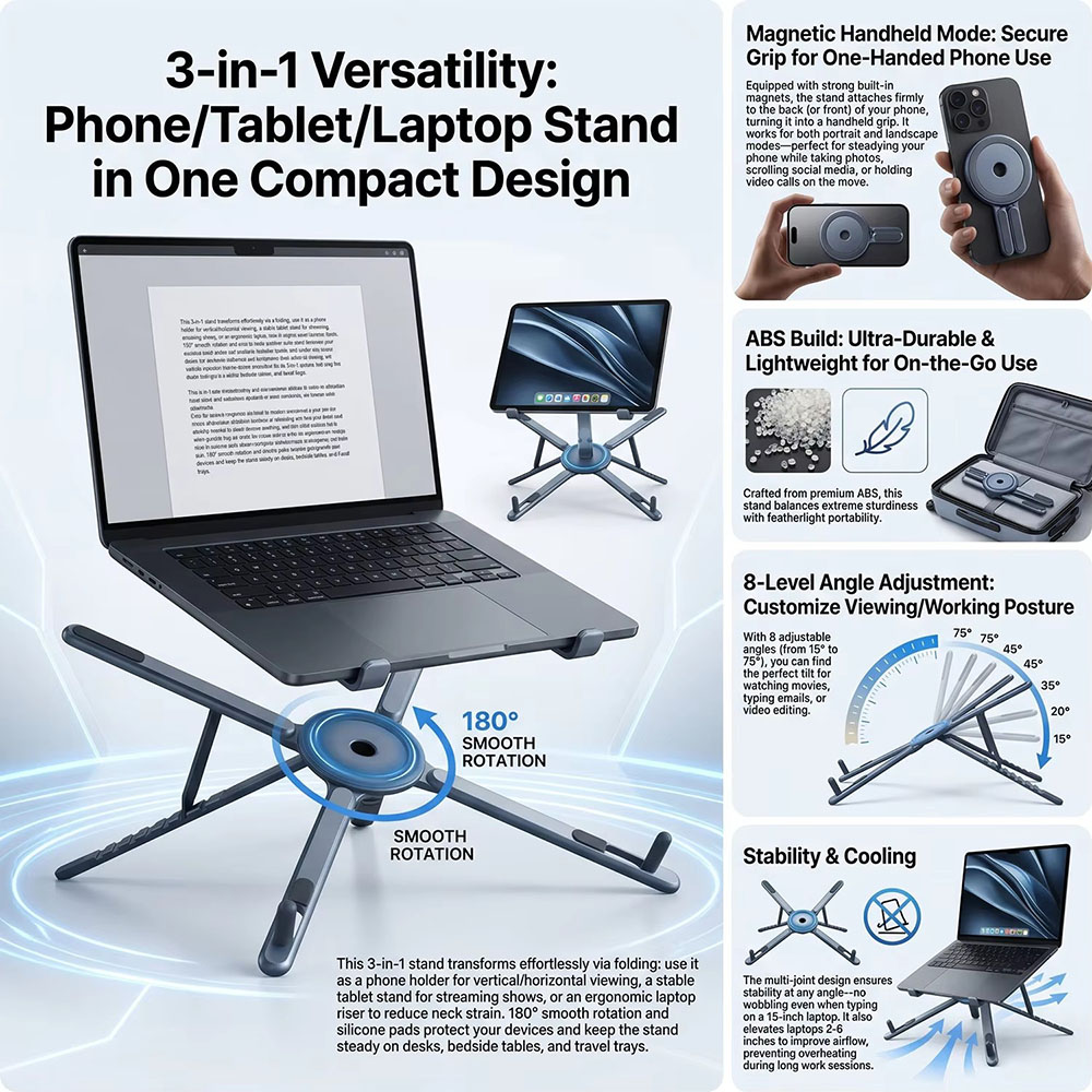 Portable Magnetic Phone Holder - Auto Tracking Tripod 评论和价格